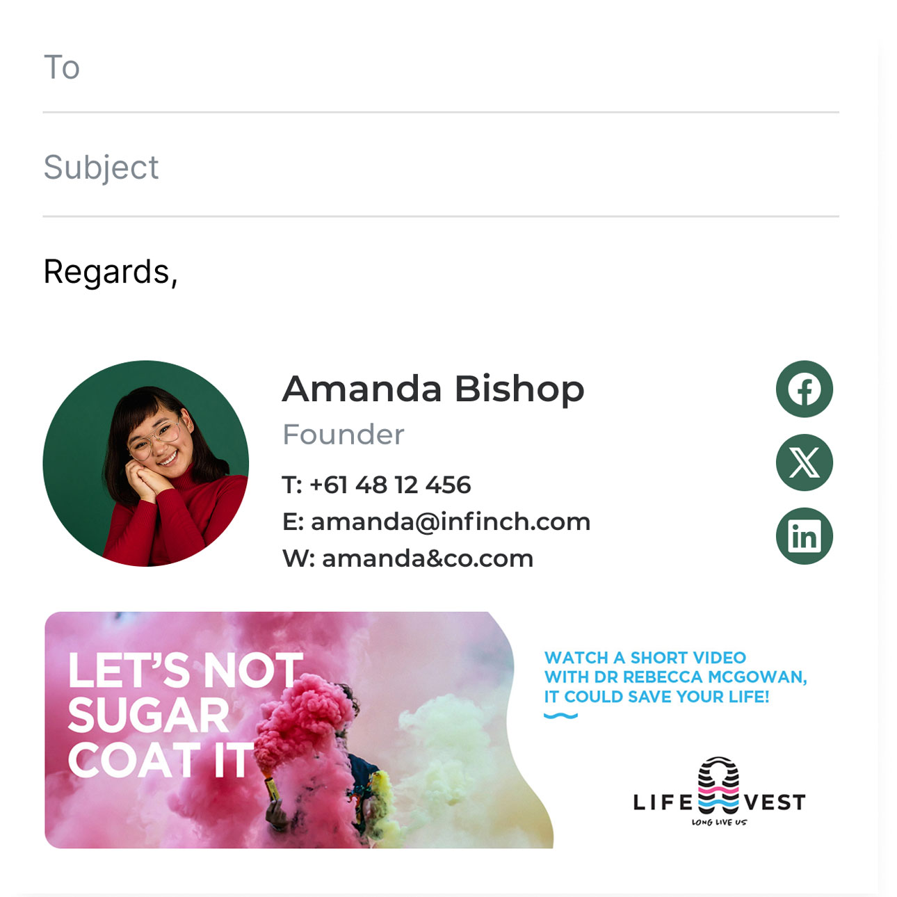 LifeVest 365 email banner screenshot