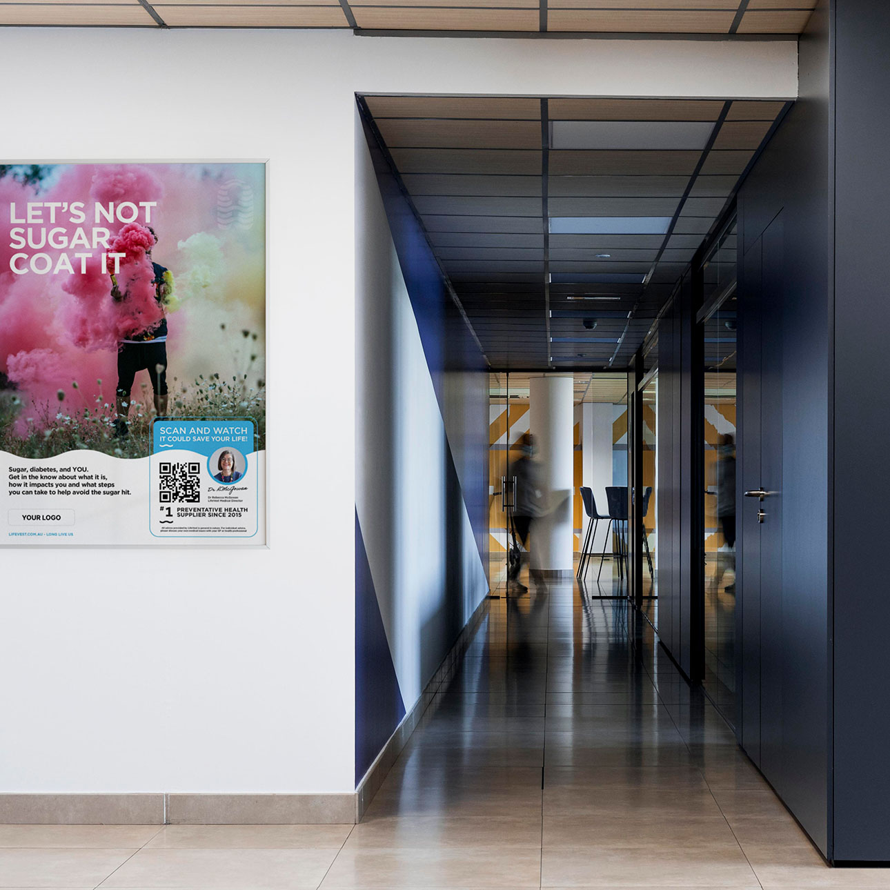 Lifevest 365 preventative health poster on office wall