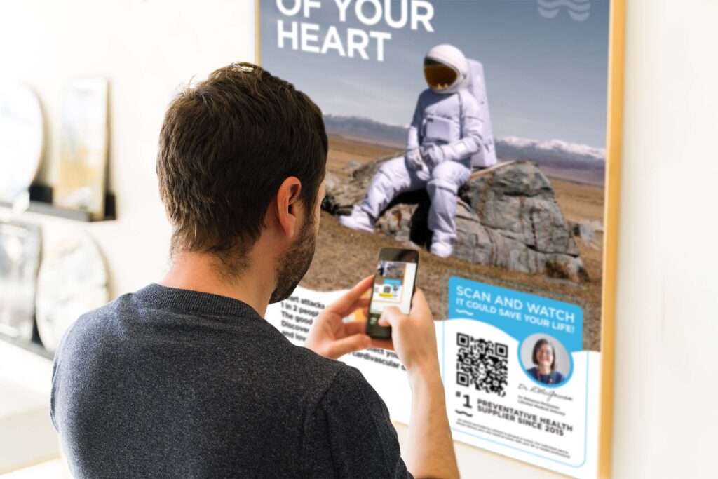 Employees scan the QR code, no login required